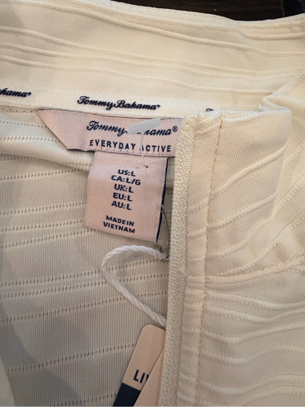 Tommy Bahama WHITE Jacket Golf Half Zip Performance LS UPF50 Womens Large NWT - Picture 7 of 15